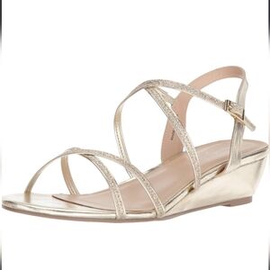 Paradox London Pink Kadie Sandals Gold Glitter Slingback Strappy Size 8 NICE